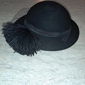 Vintage Geo W.  Bollman 100% Wool Women's   Black Hat